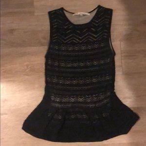 Rachel Roy Black Lace Peplum Shirt & Skirt